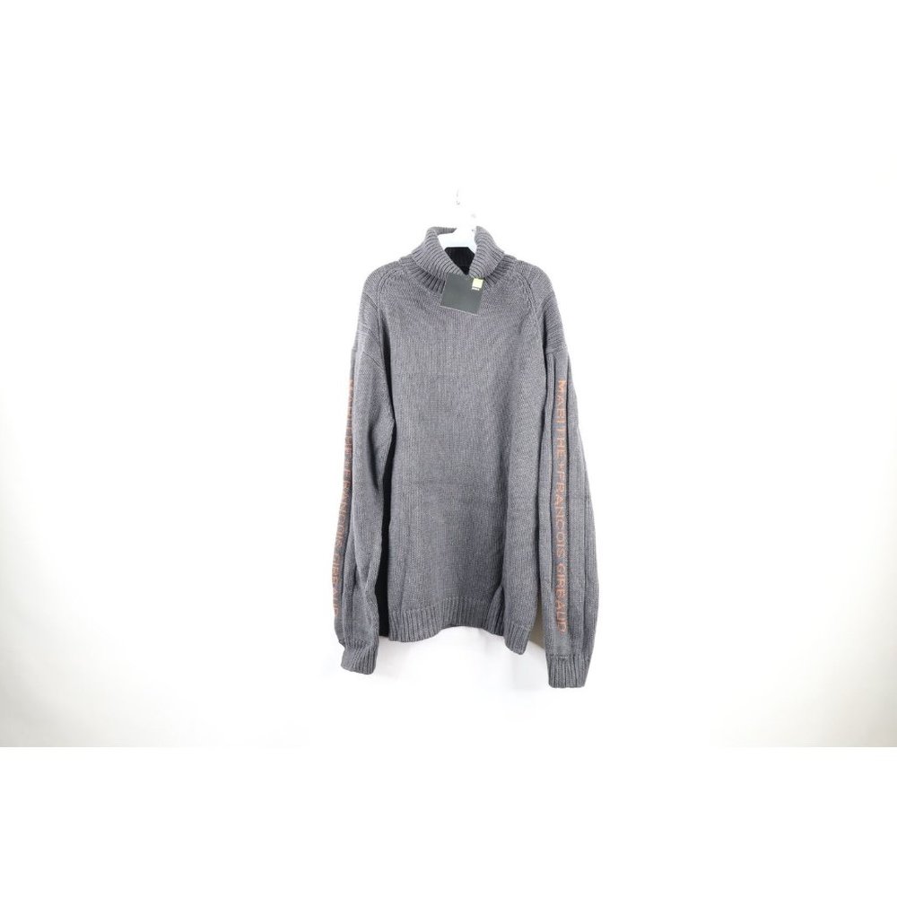 NOS Vtg 90s Marithe Francois Girbaud Men 3XL Heavyweight Knit Turtleneck Sweater